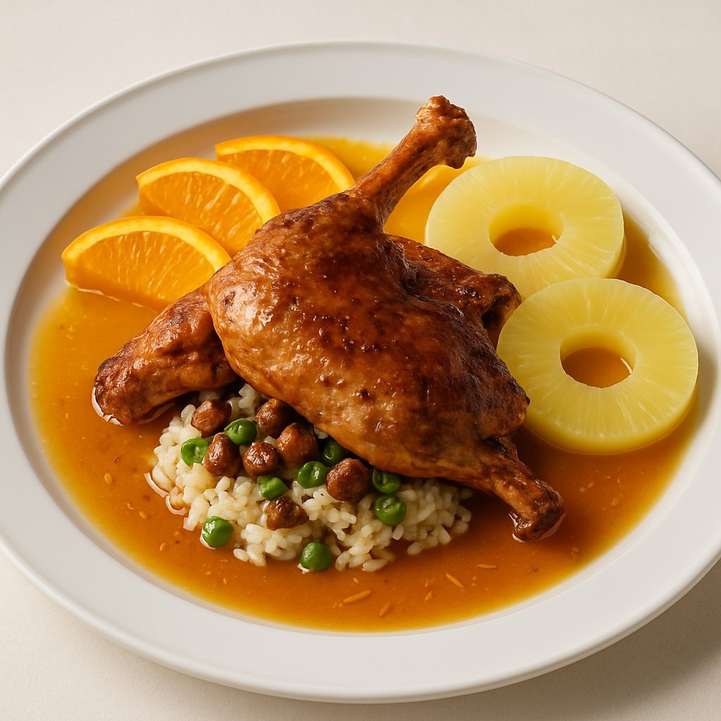 Ente flambiert mit Früchten