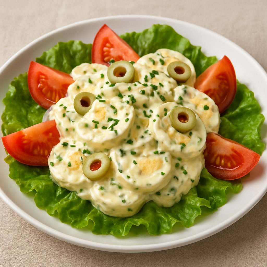 Garnierter Eiersalat