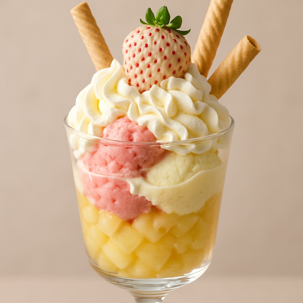 Pineapple Ice Cream Dessert in a Glass
