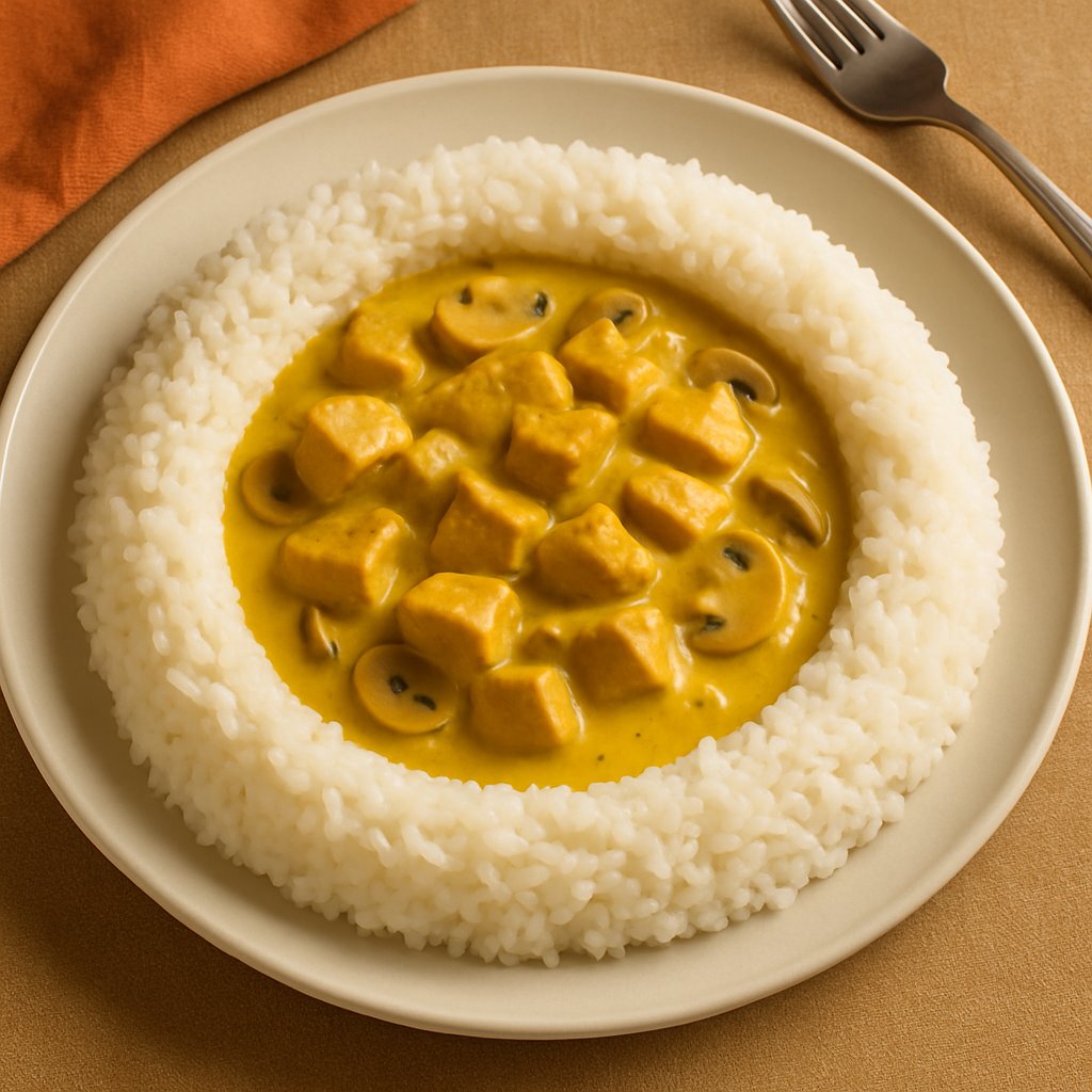 Viande de Veau au Curry dans un Anneau de Riz