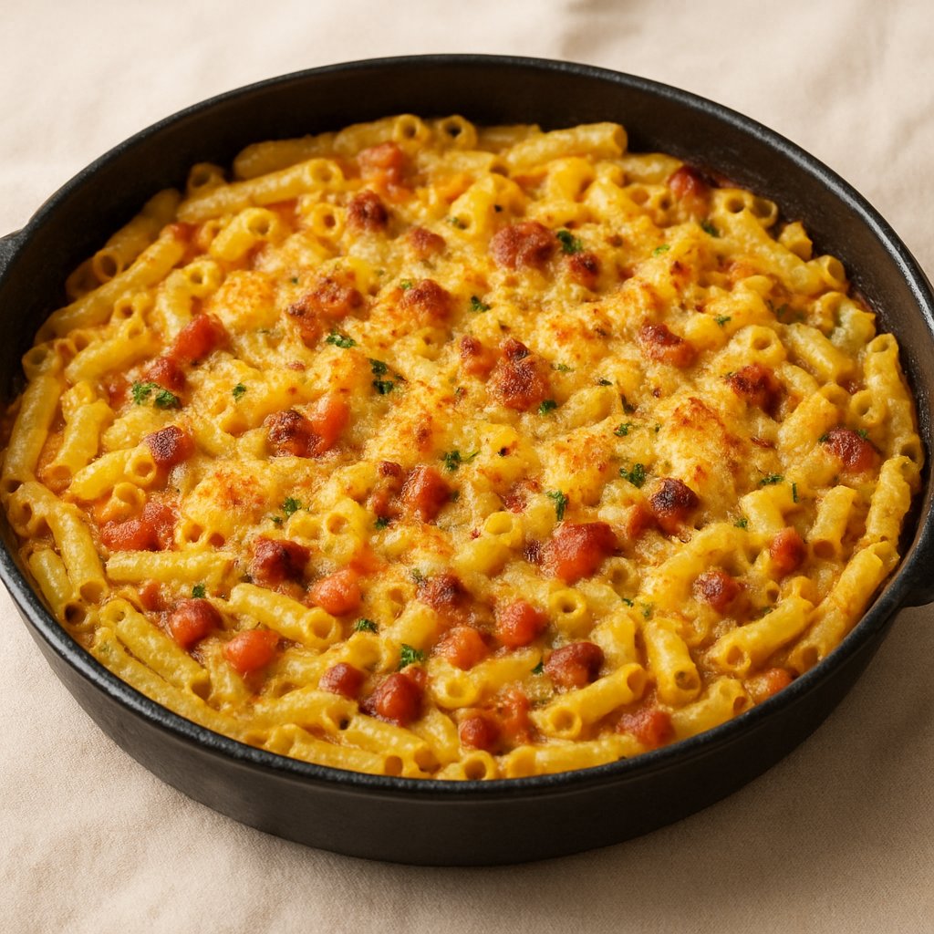 Macaronis à la viande cuits au four