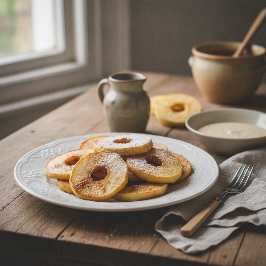Äpfelscheiben in Butter oder Schmalz gebacken