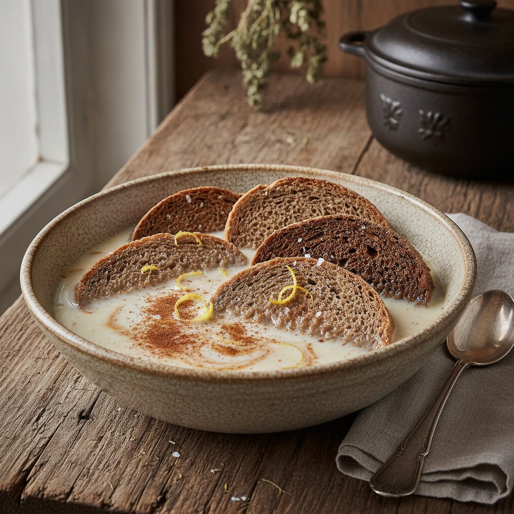 Brotsuppe mit Milch