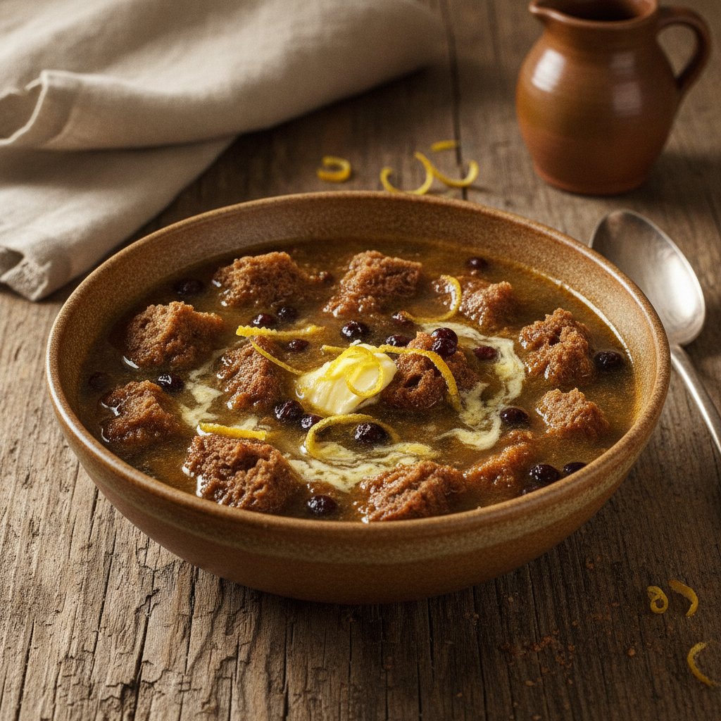 Brotsuppe mit Korinthen