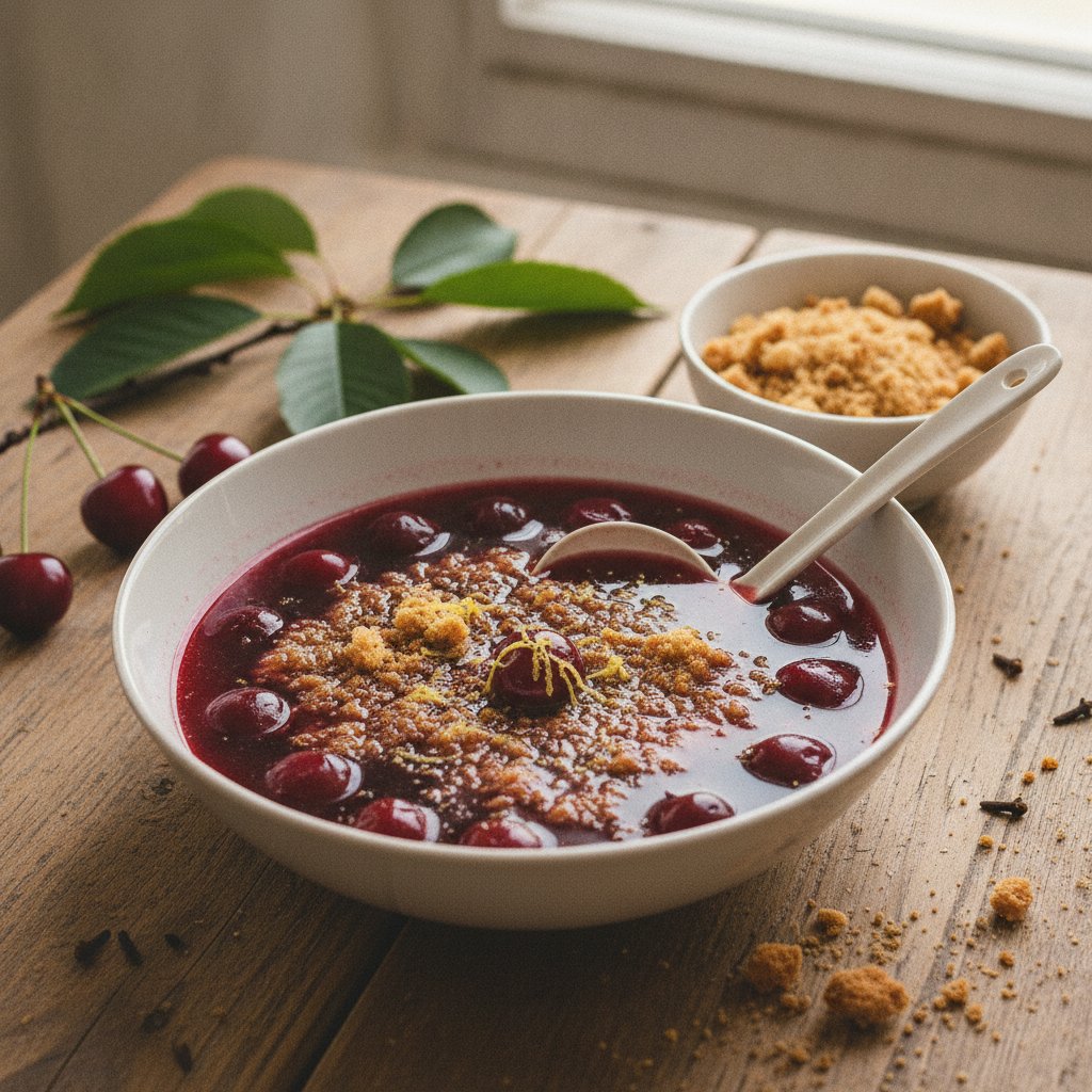 Suppe von frischen Kirschen