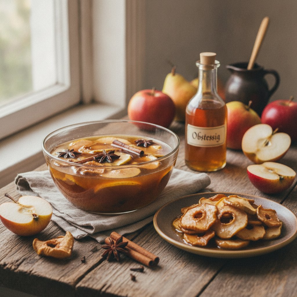 Essig, Liköre und Obstweine
