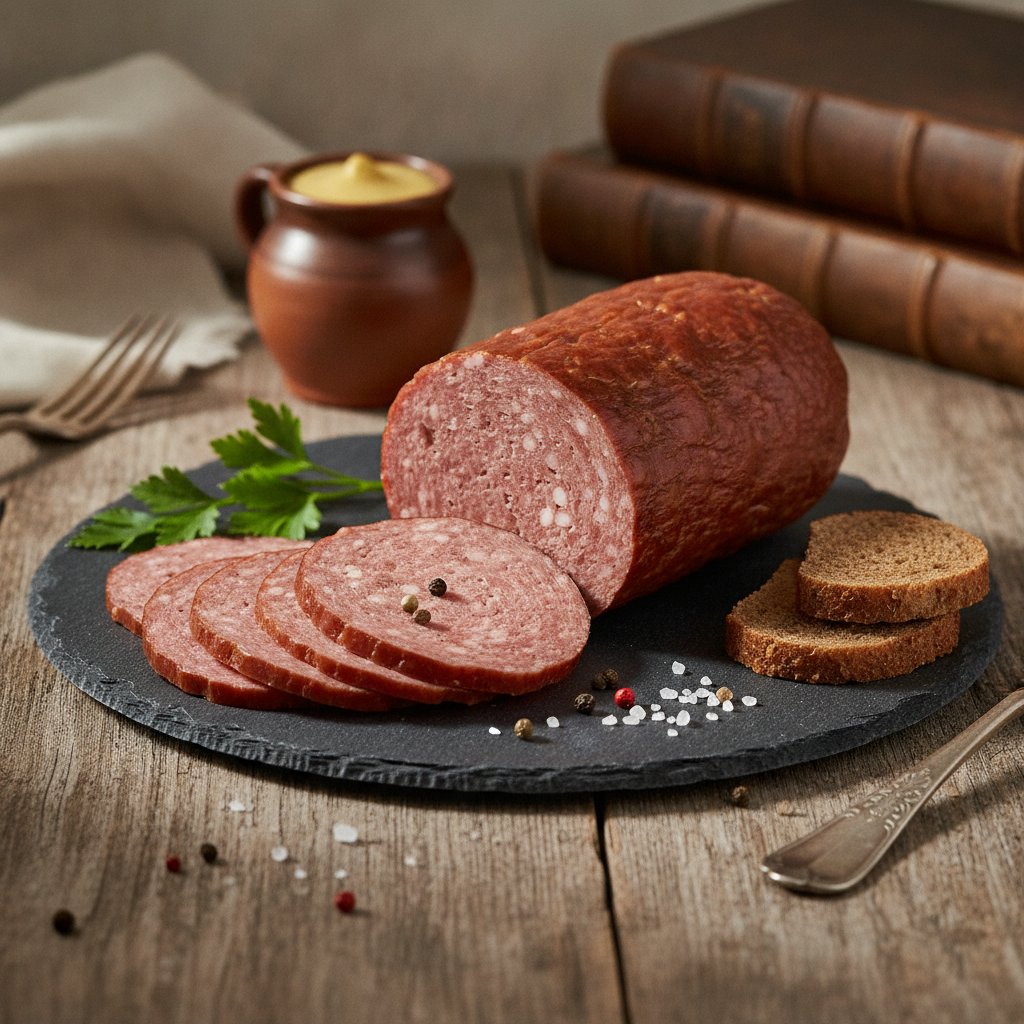 Wurstmachen, Einpökeln und Räuchern des Fleisches