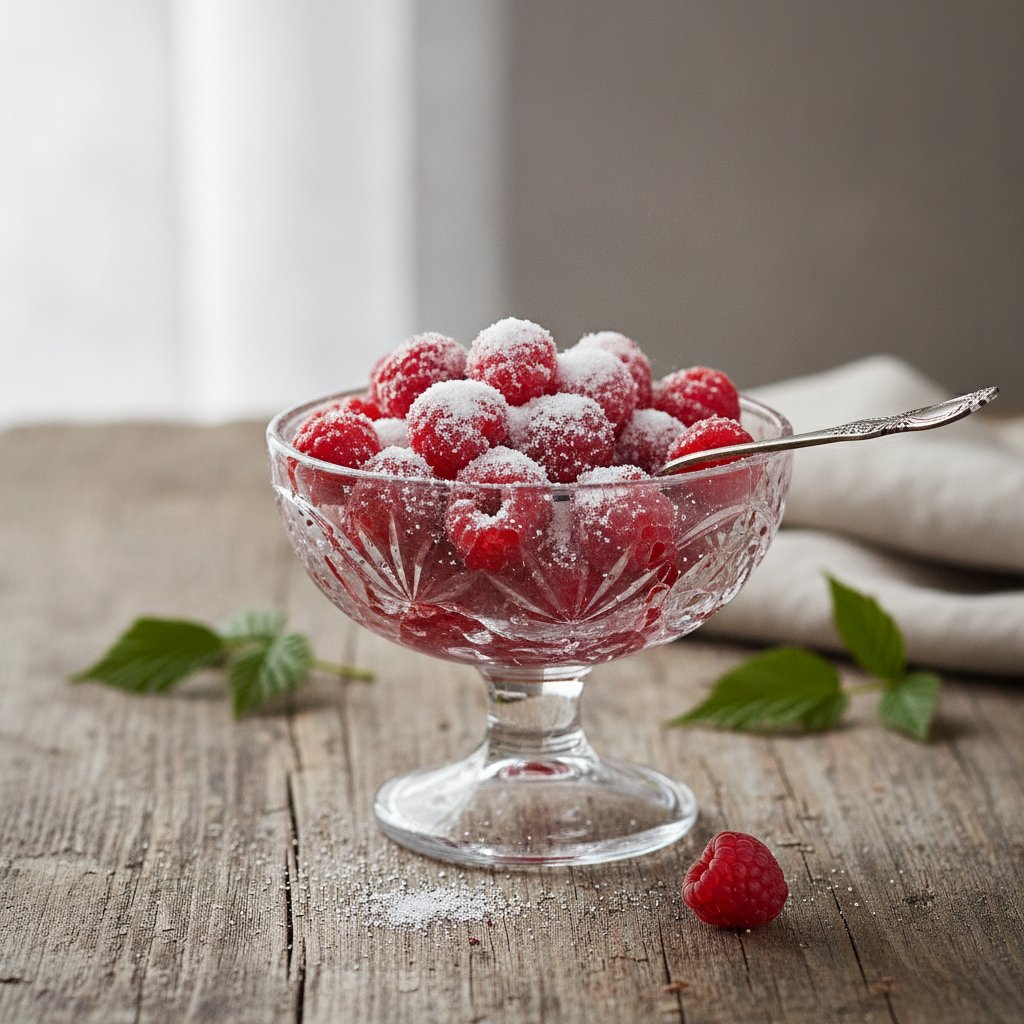 Himbeeren in Zucker