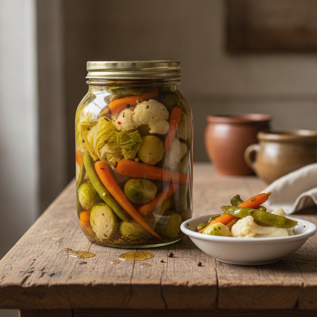 Mixed Pickles oder gemischte Essiggemüse