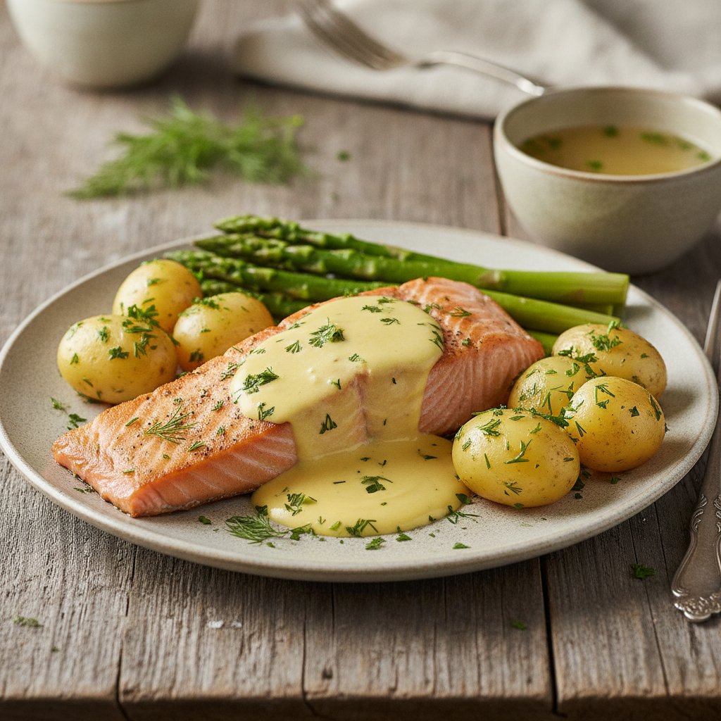 Lachs mit holländischer Sauce