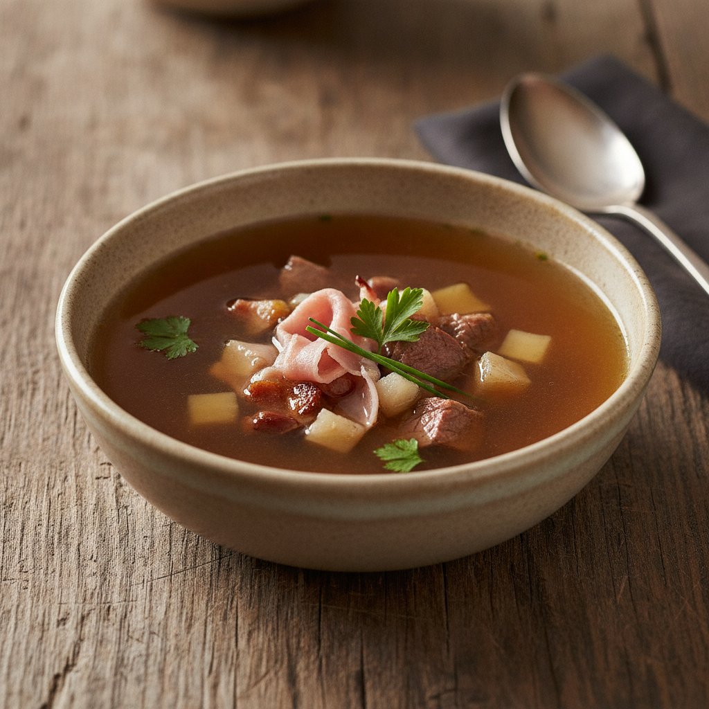 Braune Bouillonsuppe oder Konsommee