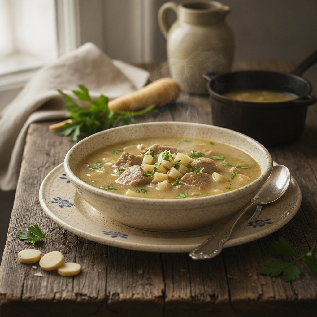Kalbfleischsuppe gebunden