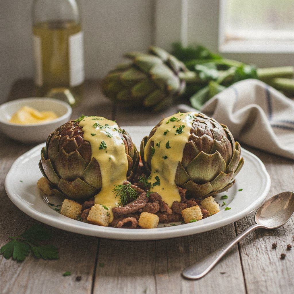 Artischocken mit holländischer Sauce