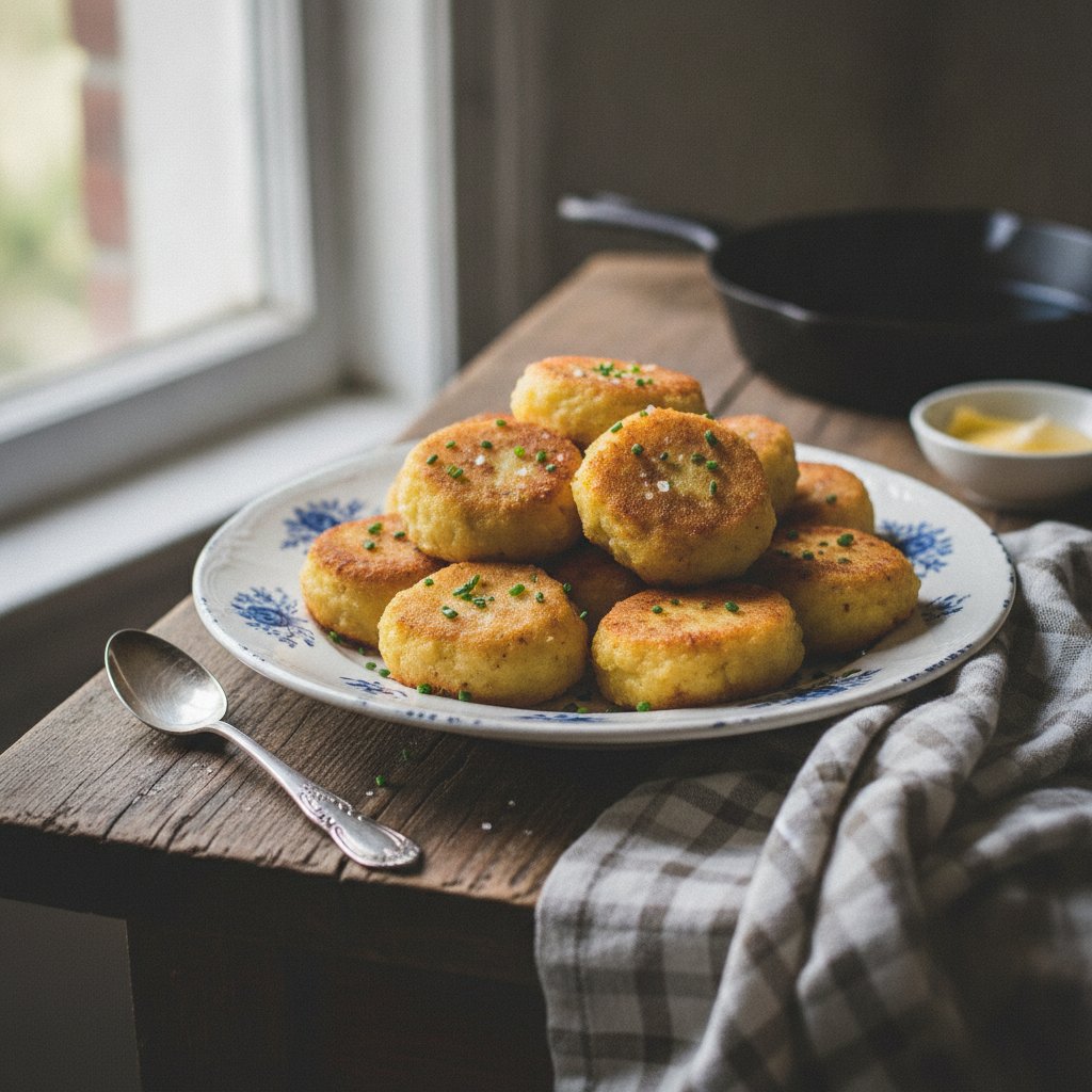 Gebratene Kartoffelbällchen oder Kartoffelbeignets