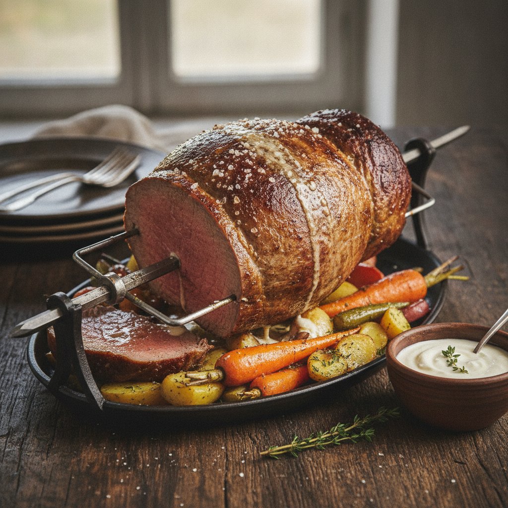Mürbebraten, Filetbraten oder Ochsenhas am Spieß