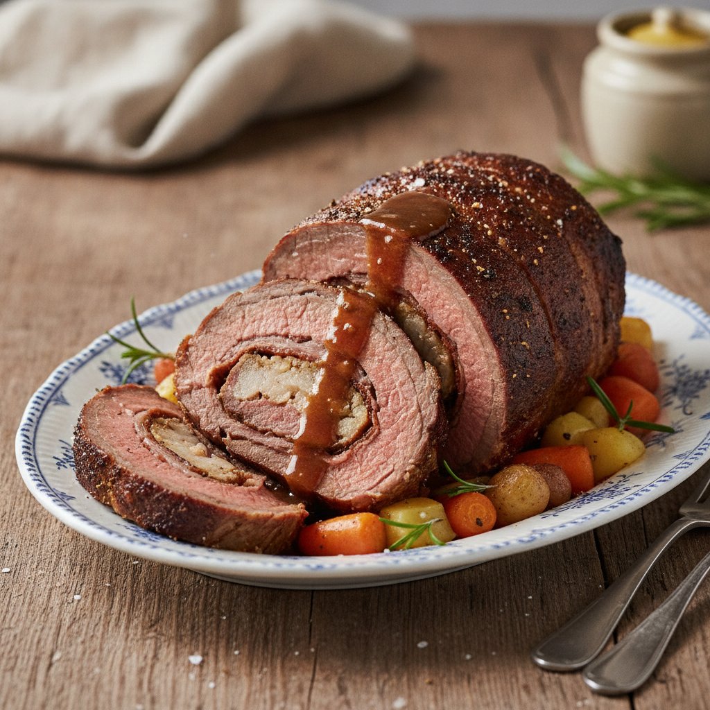 Aufgerollter Rinderbraten