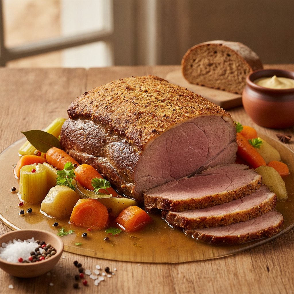 Gekochtes Suppenfleisch mit Kruste