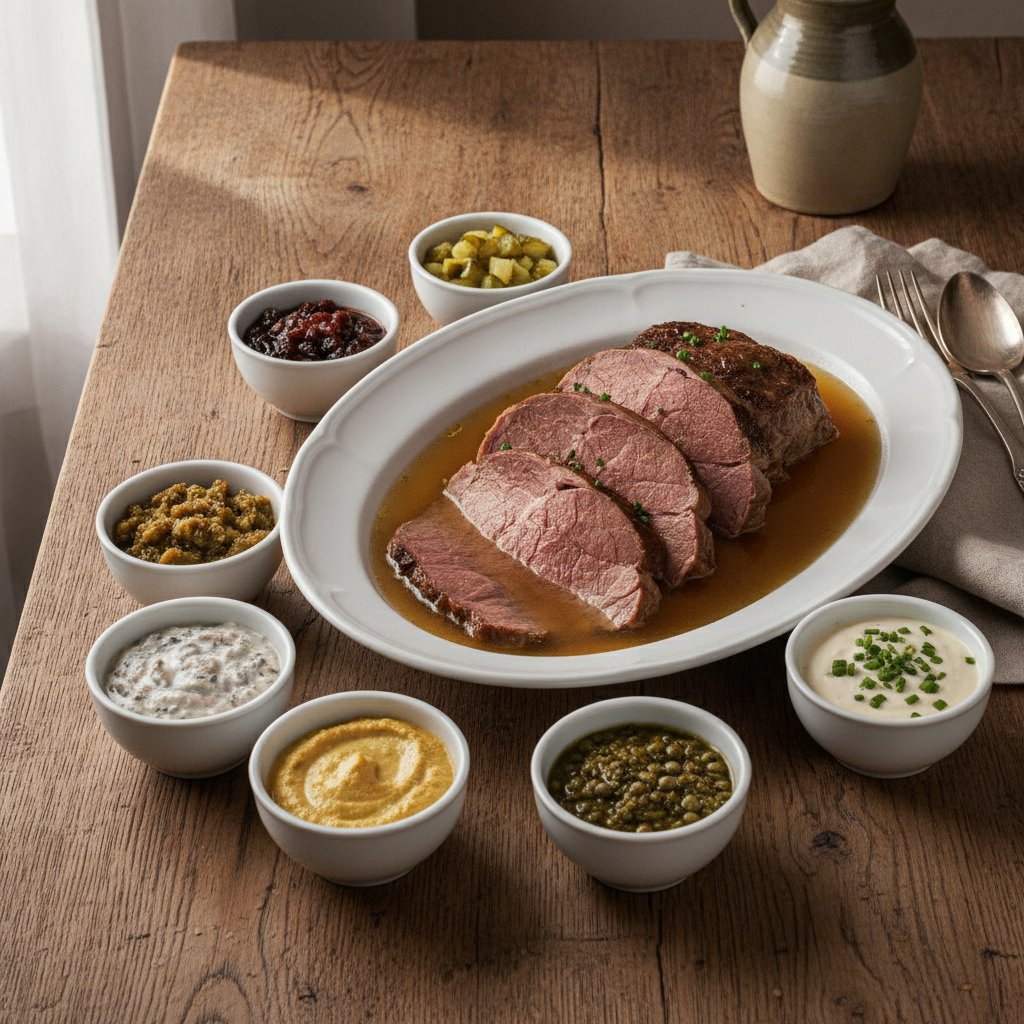 Suppenfleisch mit Saucen