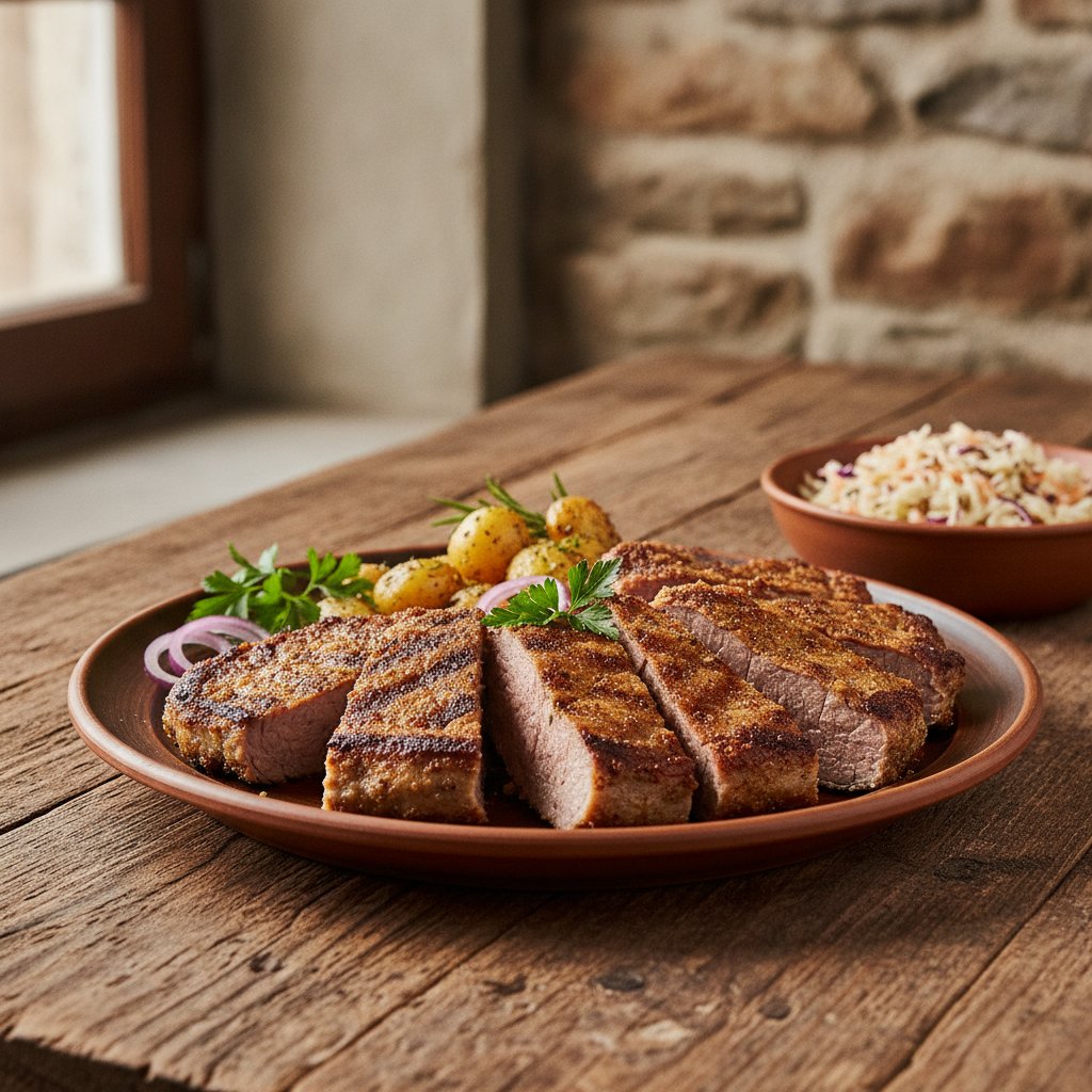 Grilladen von Suppenfleisch