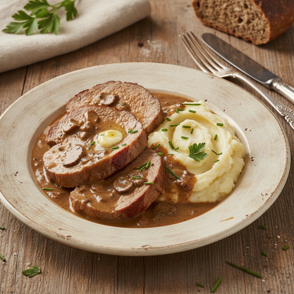 Kalbsfrikandeaus gebraten