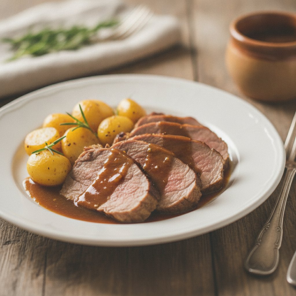 Kalbsbraten aufgewärmt wie frischer