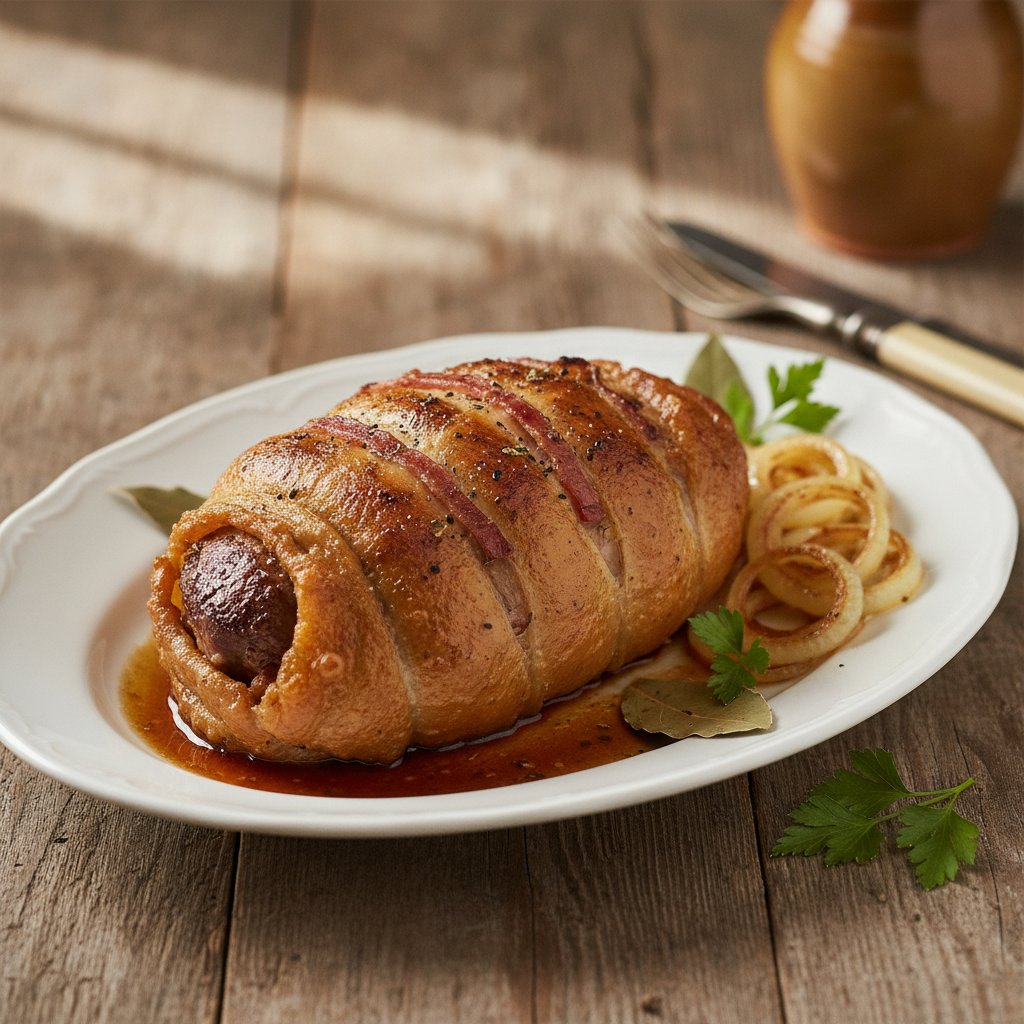 Leber im Netz gebraten