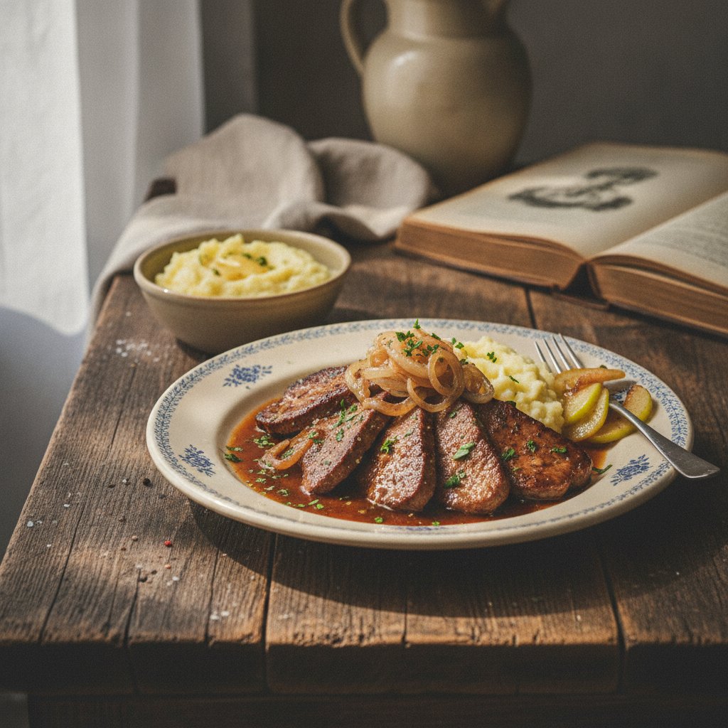 Gebratene Leber mit Sauce