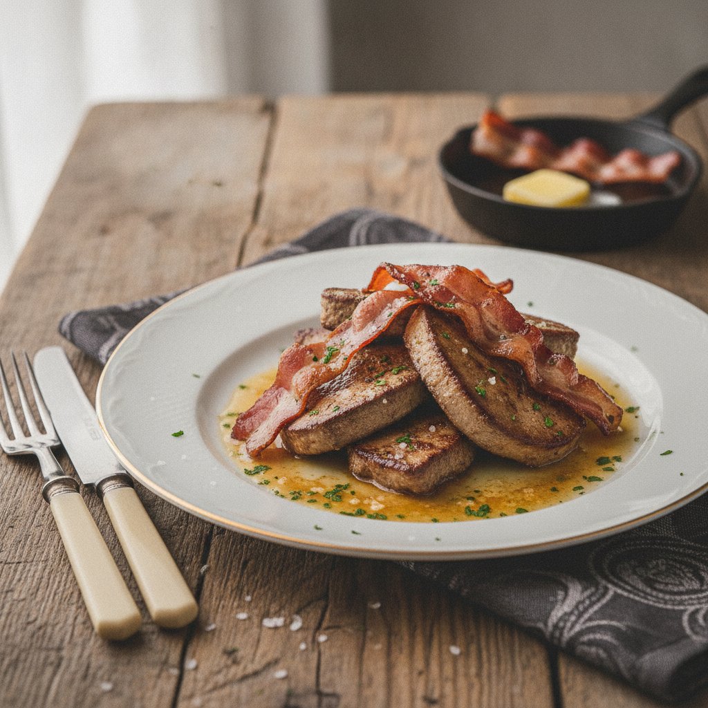 Gebratene Leber mit Speck