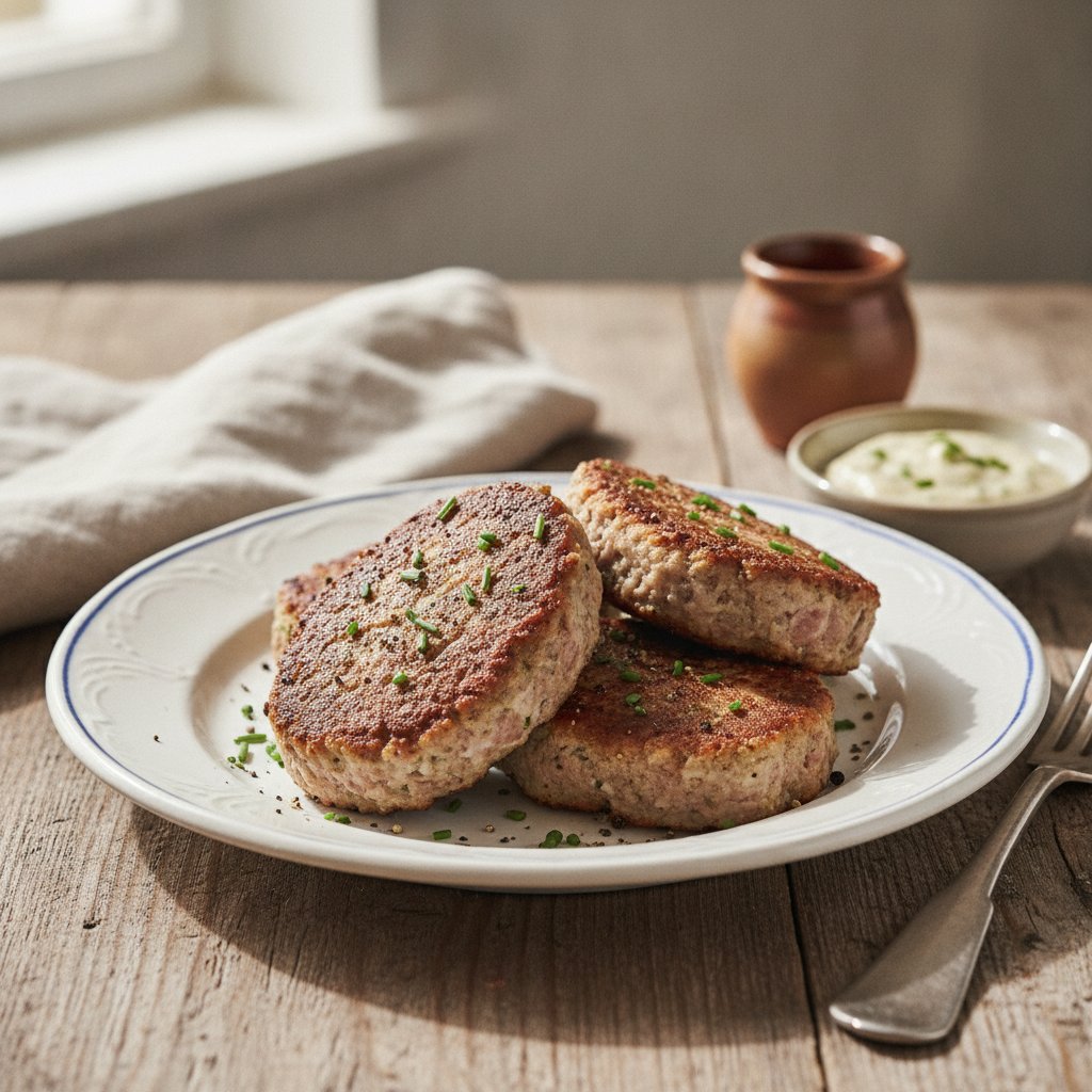 Beefsteaks von Schinkenabfällen