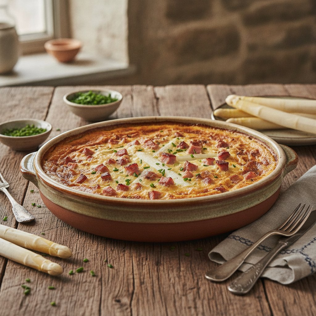 Schinkenreste mit Spargel