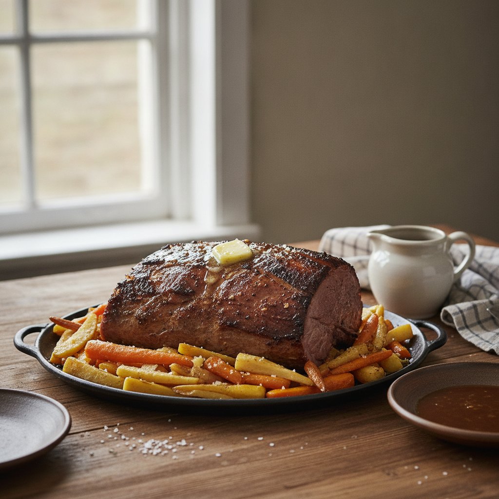 Reh- oder Hirschziemer als Ofenbraten