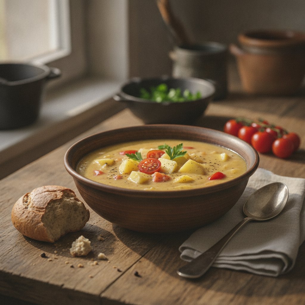 Kartoffelsuppe mit Tomaten