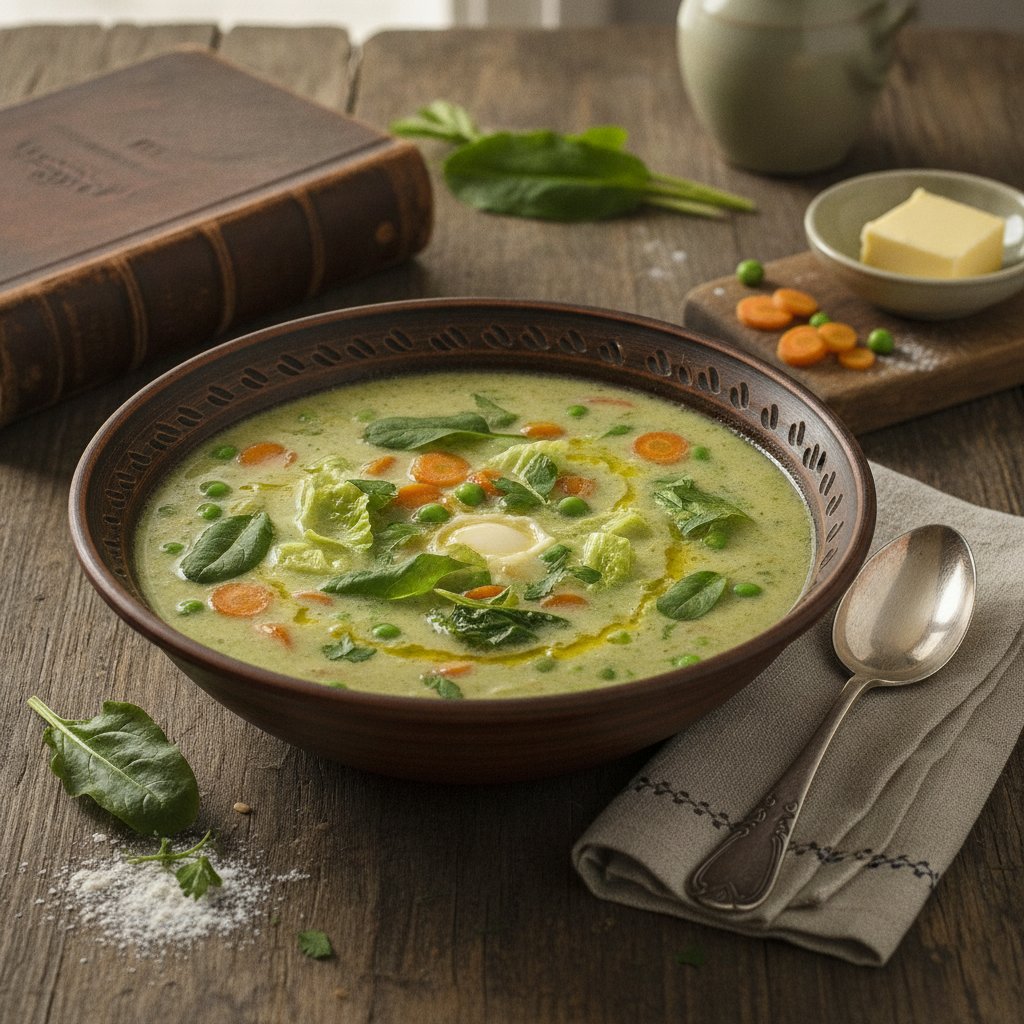 Suppe von jungen Gemüsen