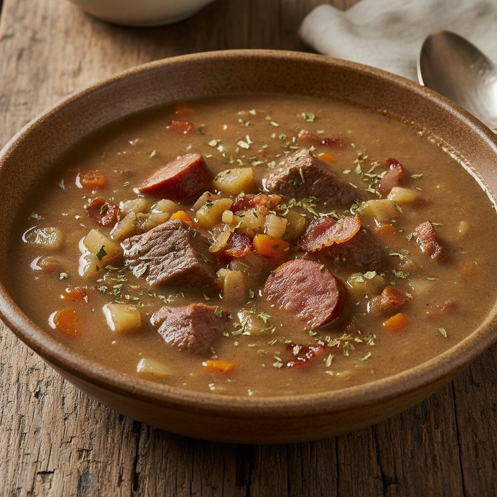 Bohnenmehlsuppe