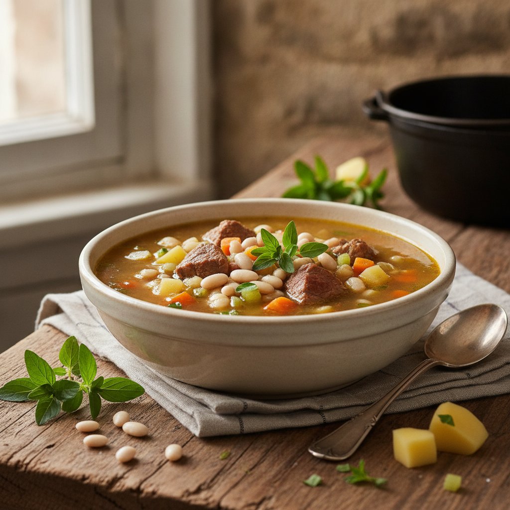 Bohnensuppe mit Rindfleisch