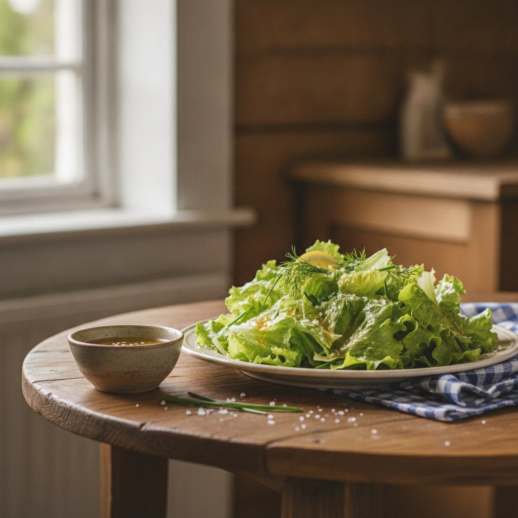 Kopfsalat oder grüner Salat mit Essig