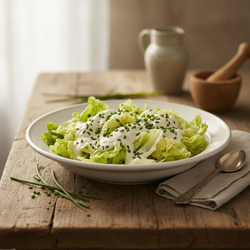 Kopfsalat mit Sahne oder Rahm