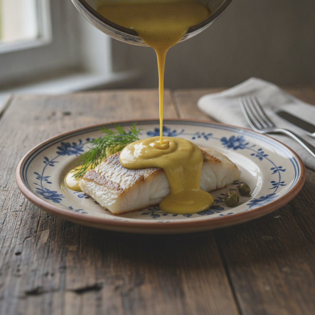 Senfsauce zu Fisch