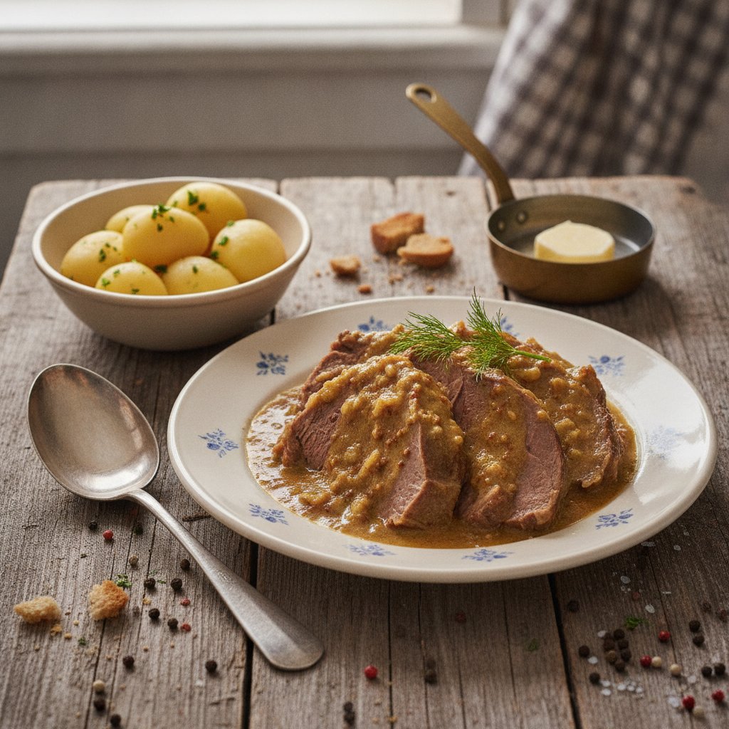 Senfsauce zu Suppenfleisch