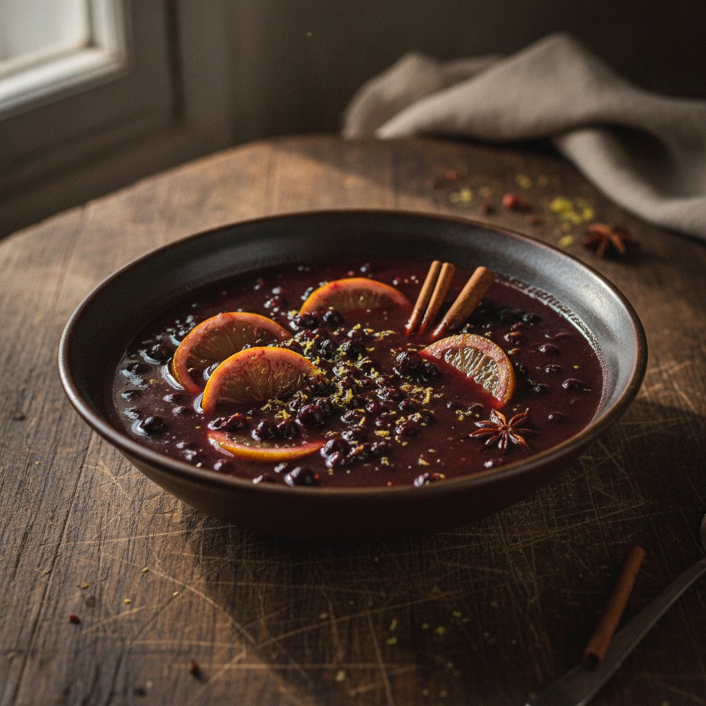 Rote Weinsauce mit Korinthen
