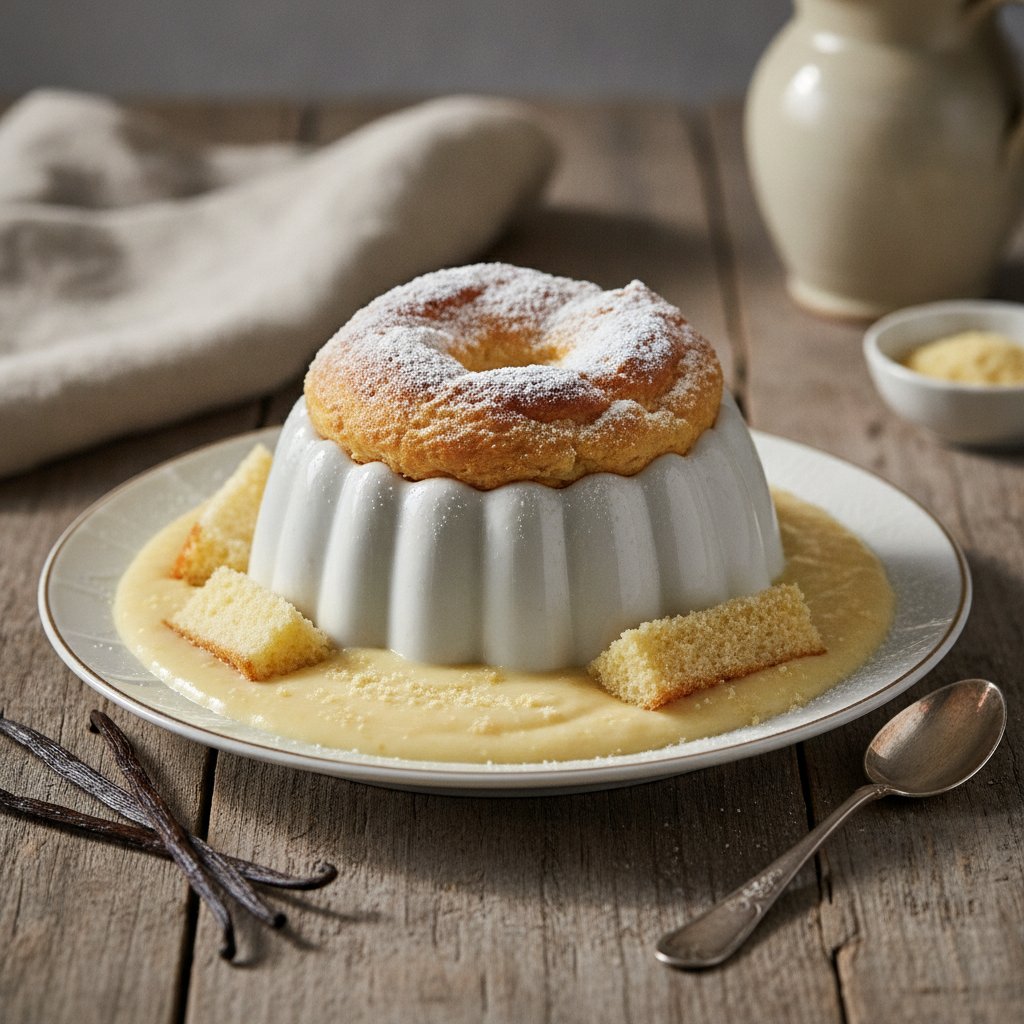 Biskuitpudding, warm und kalt