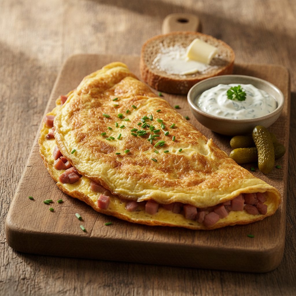 Omelette mit Fleischresten