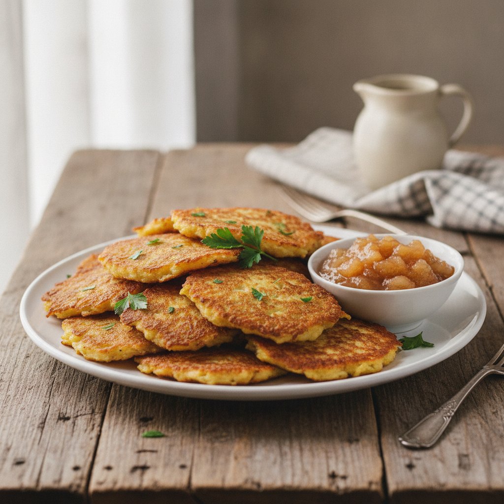 Kartoffelpuffer oder Reibekuchen mit Bärme