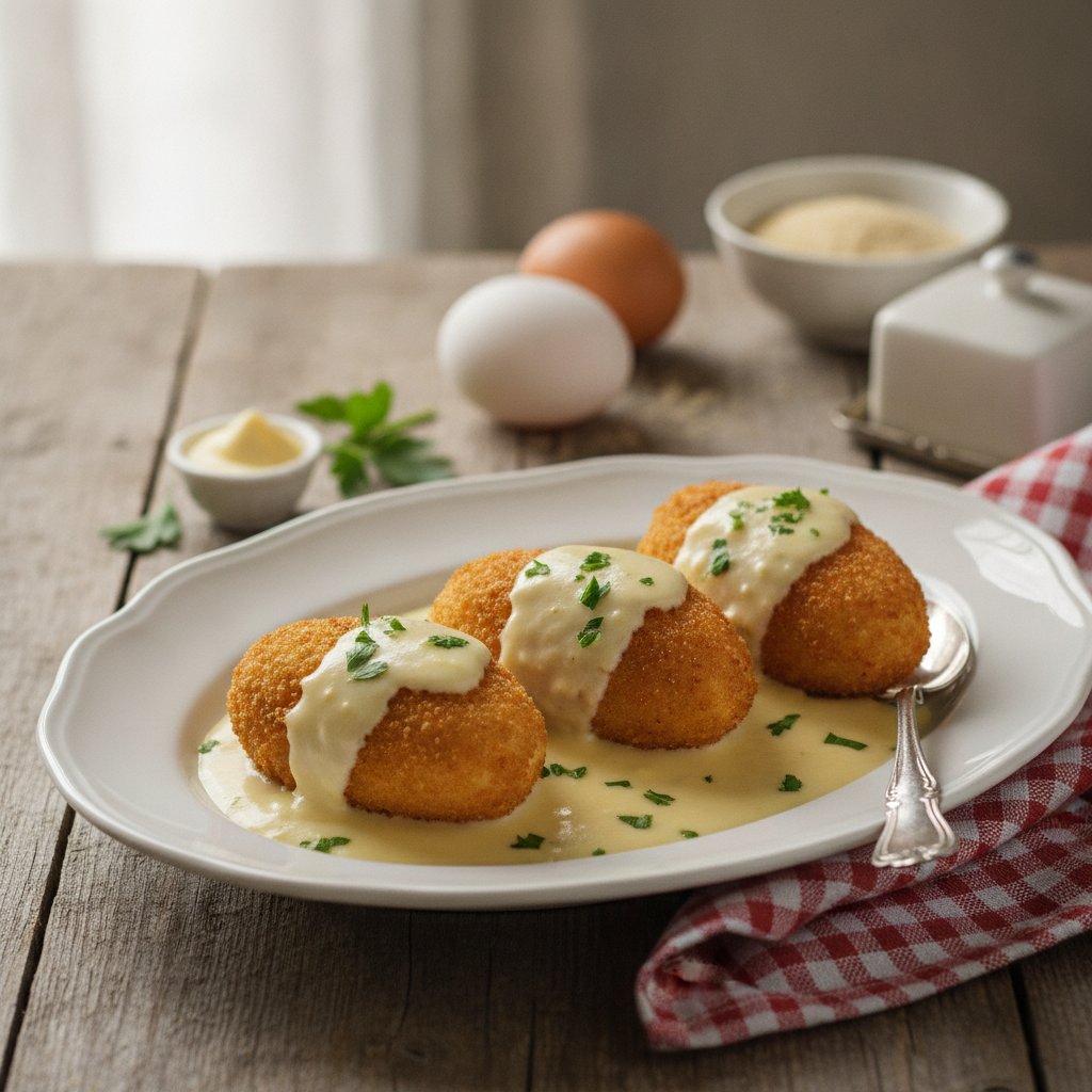 Eier mit Bechamelsauce