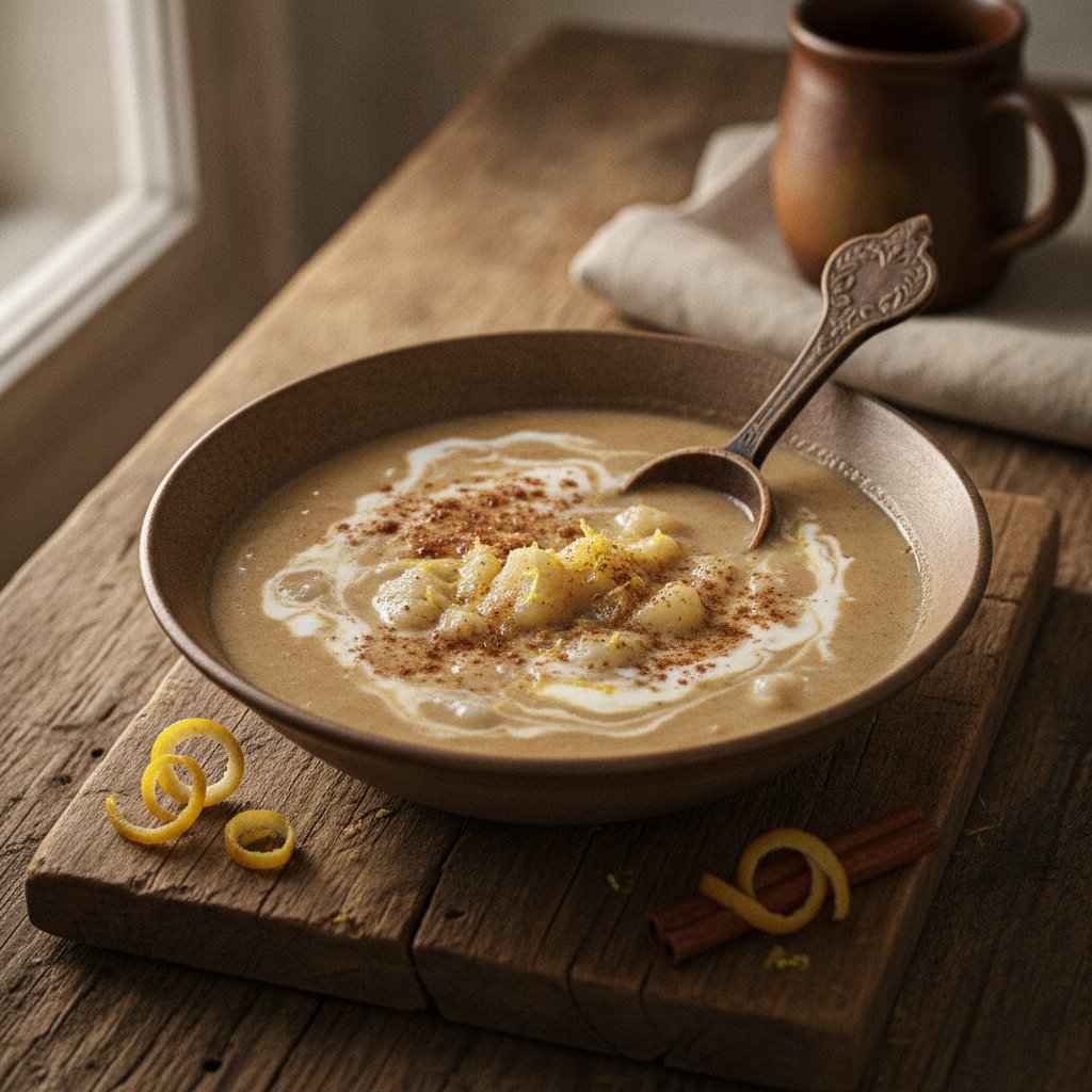 Braunbiersuppe mit Milch