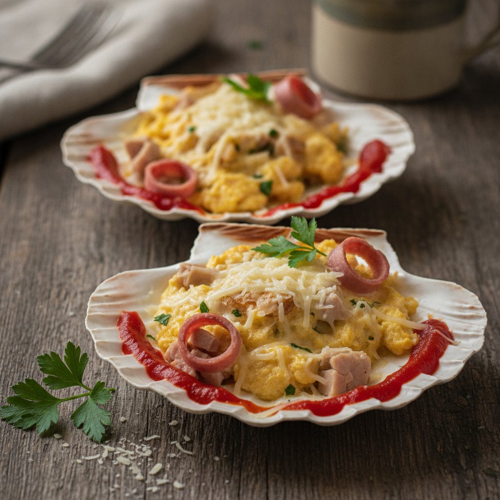Rührei in Muscheln oder en coquilles