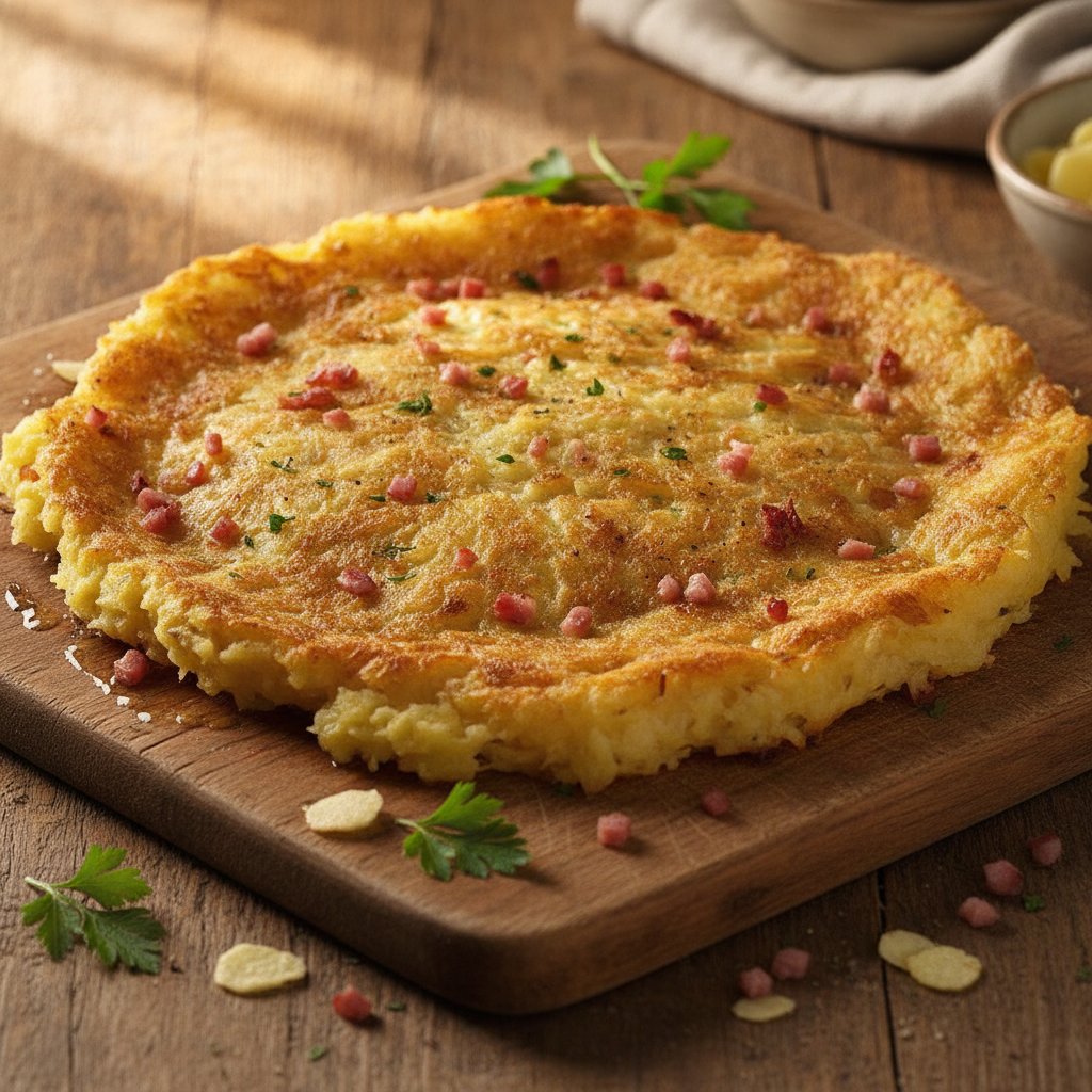 Kartoffelspeise mit Schinken