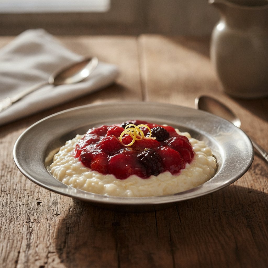 Reispudding mit Fruchtgelee