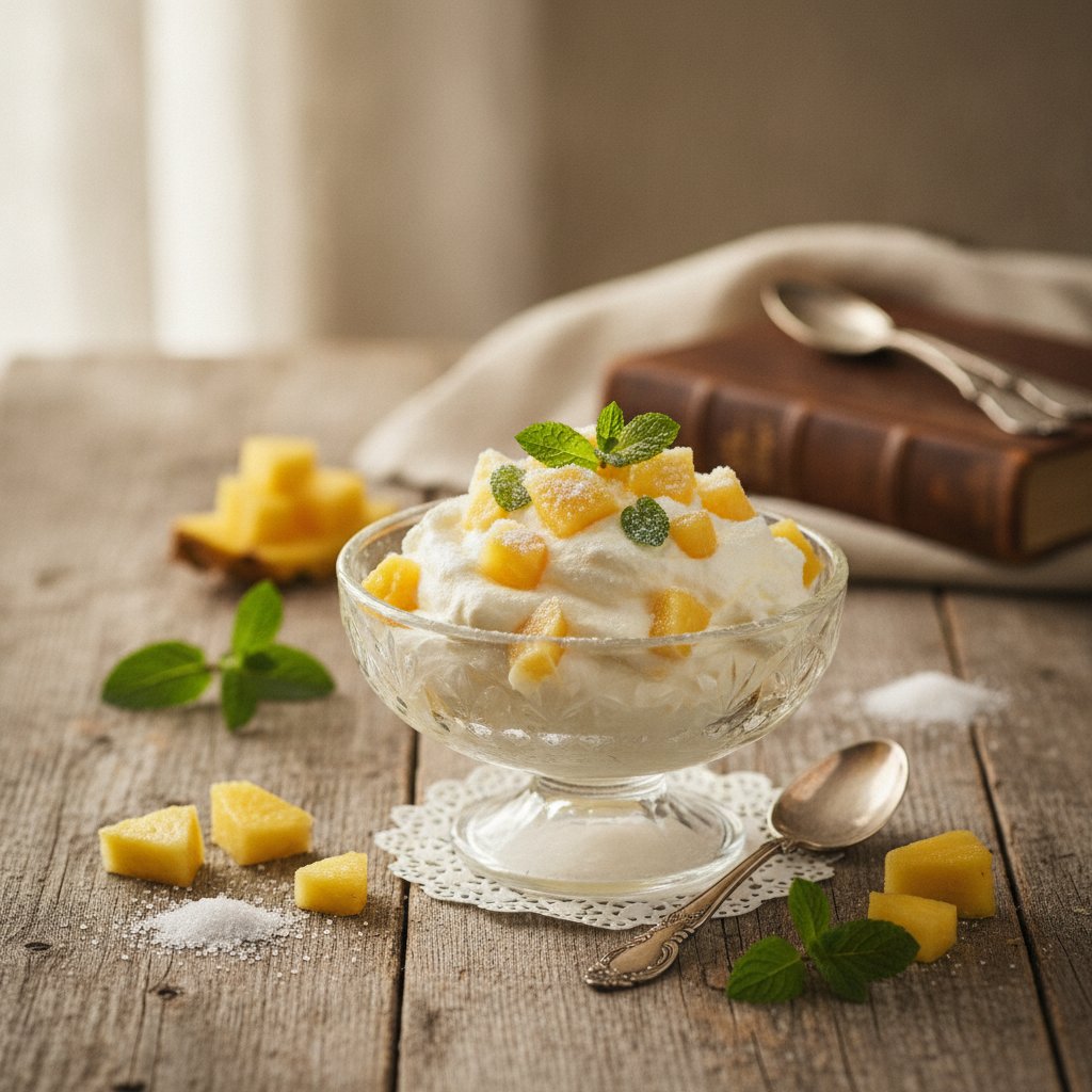 Schlagsahne mit Ananas