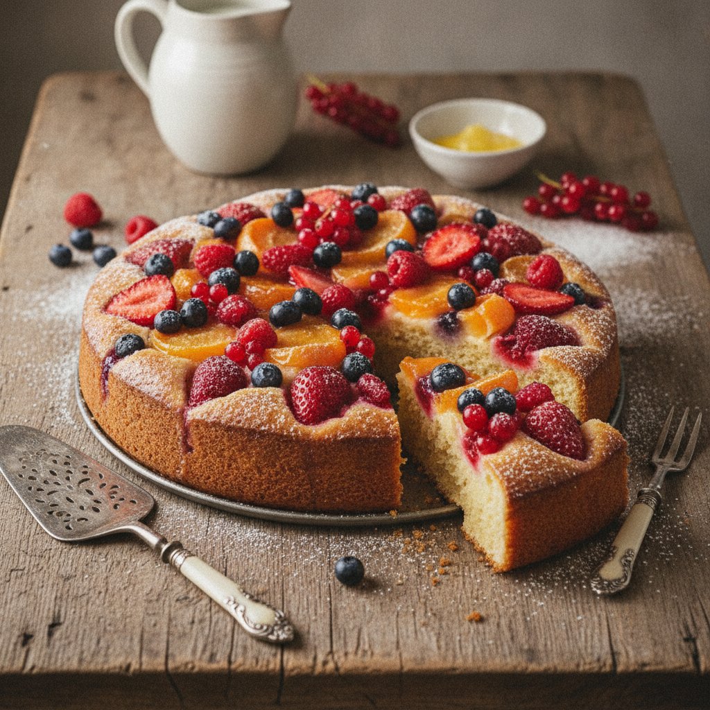Obstkuchen von Hefeteig